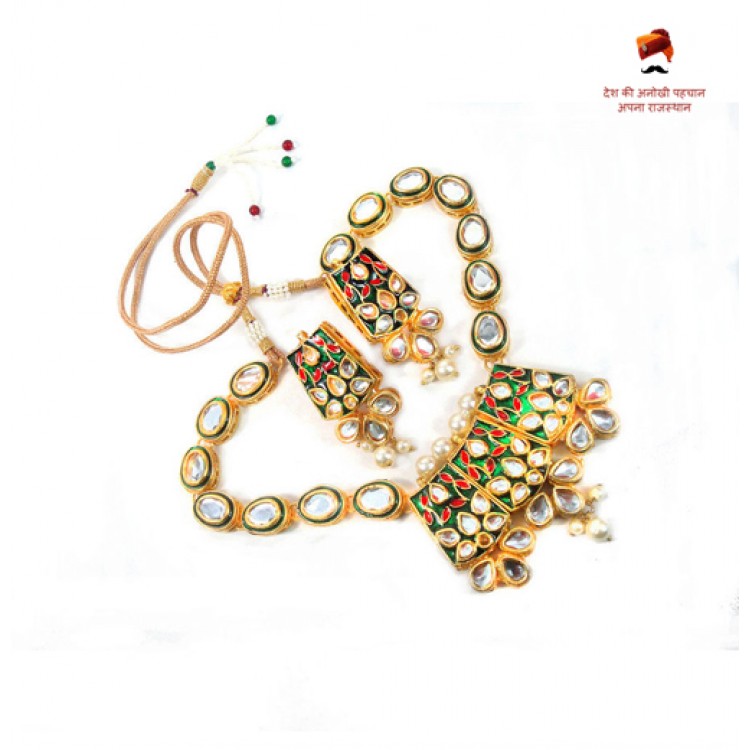Royal Rajasthani Style Long Necklace Earring Set