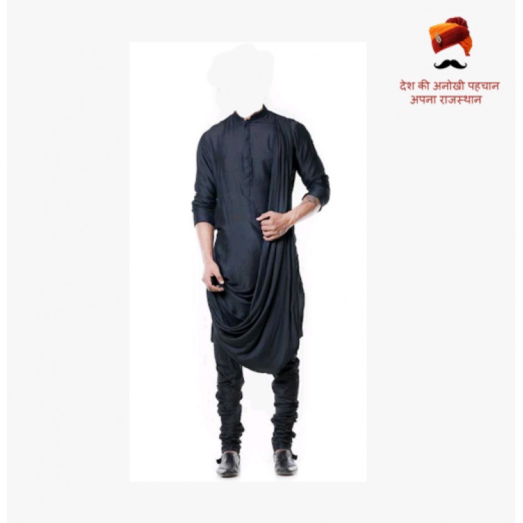 Grease Black Cowl Kurta Set